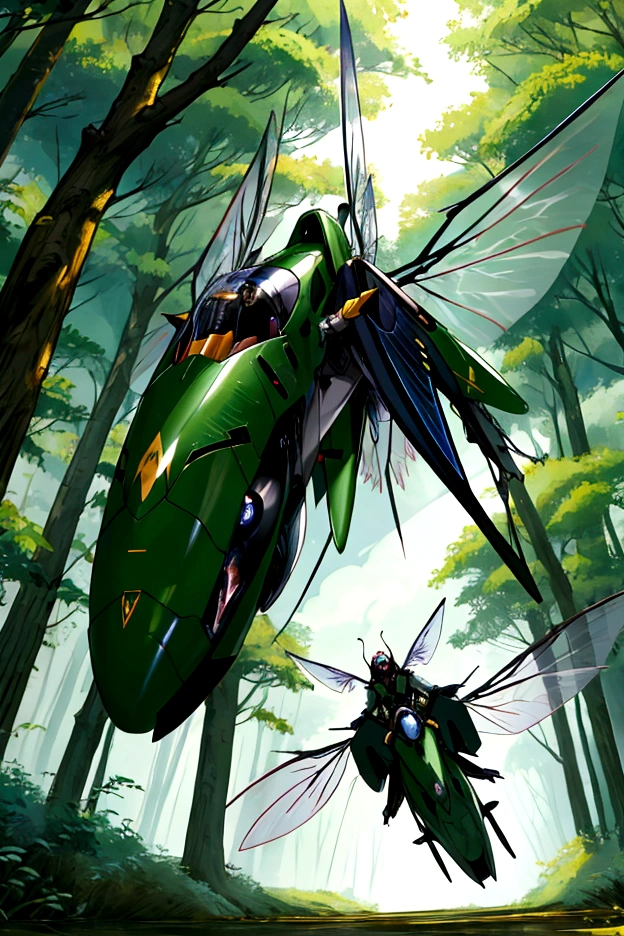 in the forest、Flying hornet、 Moving its wings at high speed