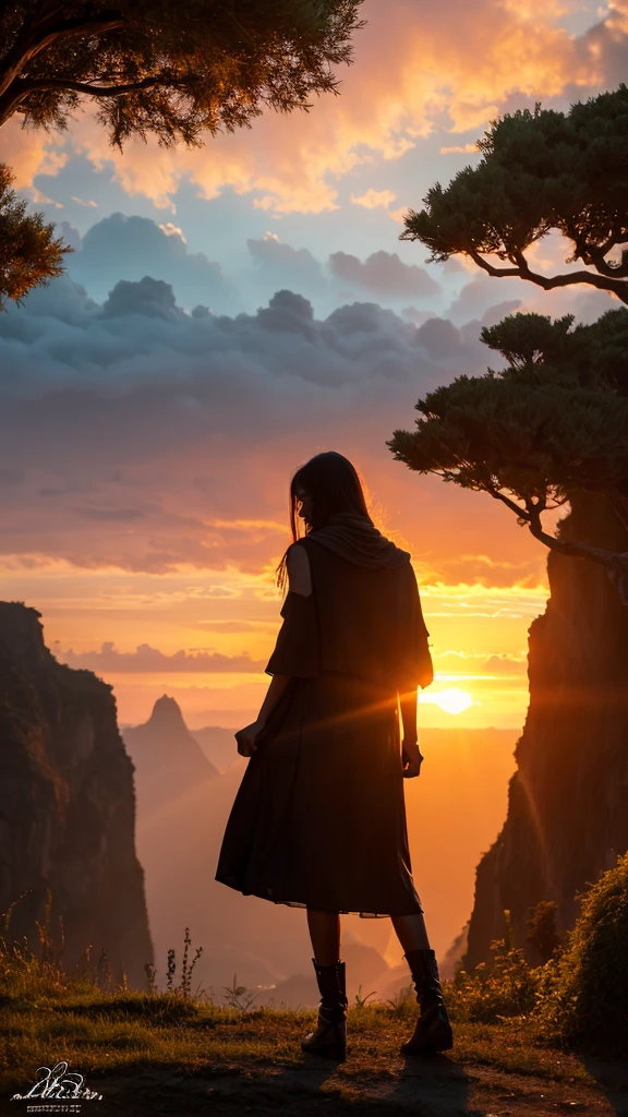 Highest quality,Fantasy,Nature,Sunset