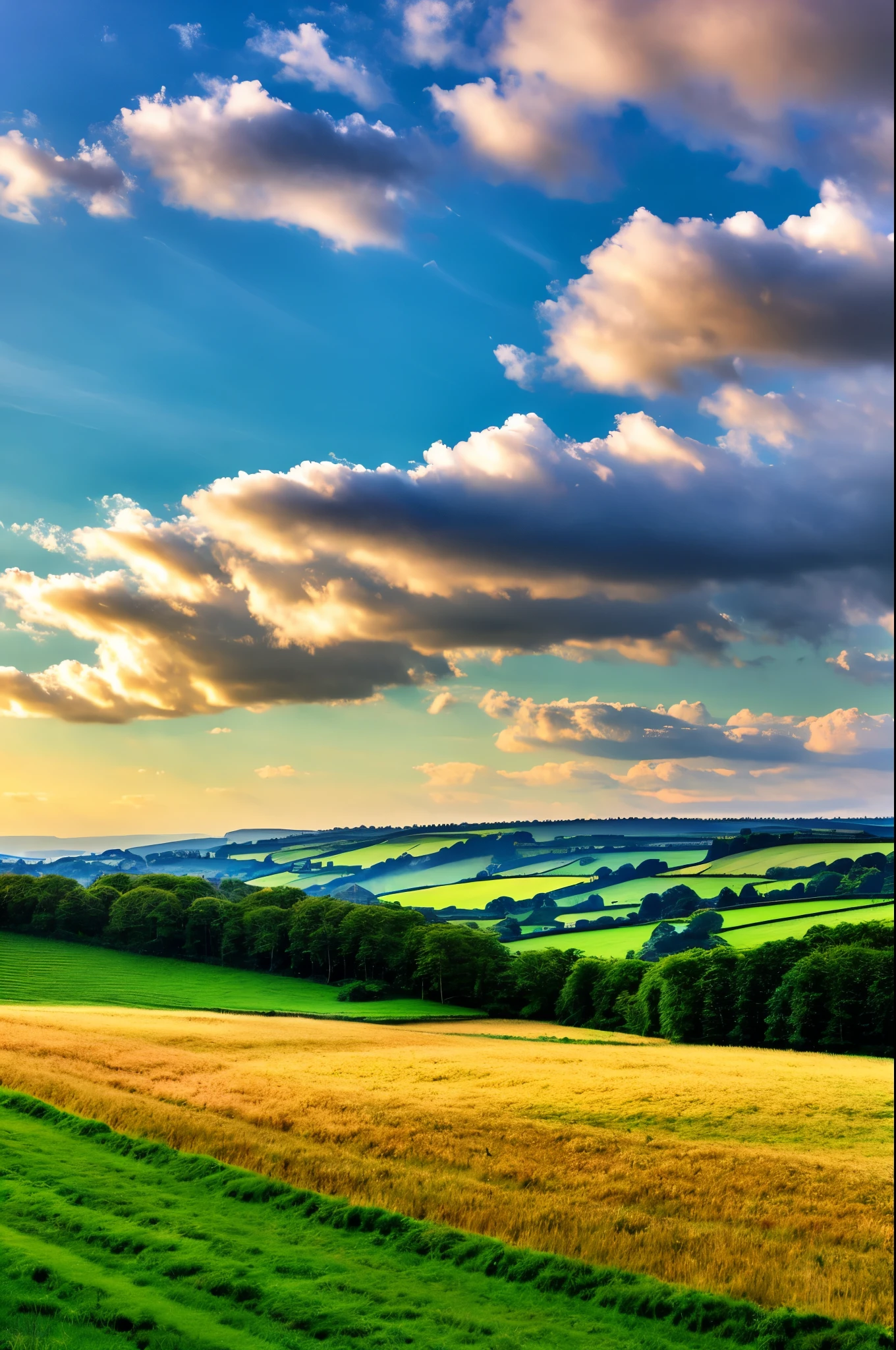 Original landscape,Sky and clouds,Tyndall effect,A country road,Colorful hot air balloon,High quality desktop wallpaper, Verdant forest, Detailed field properties, Beautiful English countryside, Stunning scenery, Rolling Hills, Landscape Wallpaper, Lush countryside, Green forests, Stunning scenery, Green fields in the background, High quality wallpaper, Beautiful wallpapers,Ultra high quality,Ultra HD,Ultra-high resolution