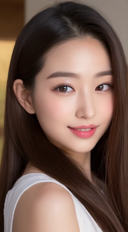 ((top-quality、8K、​masterpiece:1.3))、Shot at sea、Angle from below、gal make、Ganguro makeup、Blue Eye、beauty legs、Sleeveless、Wearing a short。、1girl in、beautfull Japanease woman:1.3、(Longhaire、 out:1.2)、 Pink leopard print bikini:1.2、Beautiful Women in Perfect Style：1.4、Perfect eyes、Even-eyed、Natural smile、Perfect iris、Perfect lips、golden skin、don&#39;t grind、Super Detail Face、Delicat eyes、double eyelid、Soft breasts、A smile、Exposed cleavage、