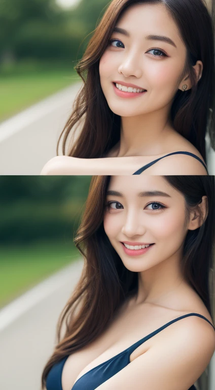 4K Ultra Resolution、Beauty、One Woman、Dark Brown Hair:1.1、Highly detailed face、Lips detail、important、(Eyes meet)、double eyelid、Princess Eyes、Beautiful Japanese Women、Beautiful Japanese Women、Sensual lips、Bewitching body、Bust size 82、Standing in an exciting pose facing forward with natural body balance、20th Generation、(21 years old)、far and near method、 A meticulous Japanese woman、Dress、Wearing a delicate, erotic and stylish black one-piece dress、Hair blowing in the wind、Important(The detailed numbers and shapes of hands)、I can see your chest、Crisp images、The delicate sparkle of the eyes、There is a small Western-style terrace outside.、Sit facing forward on a stylish chair、Beautiful breasts with detailed details、Roll Hairstyles、Smiling with a nice smile、