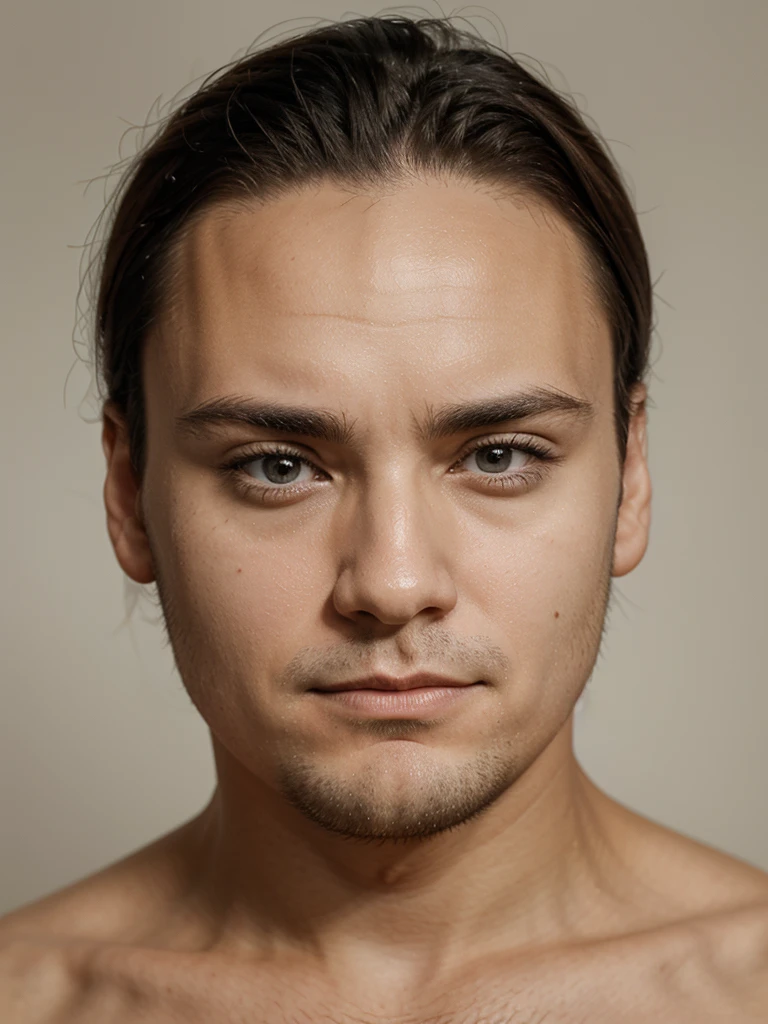 A thin man with a very fat face