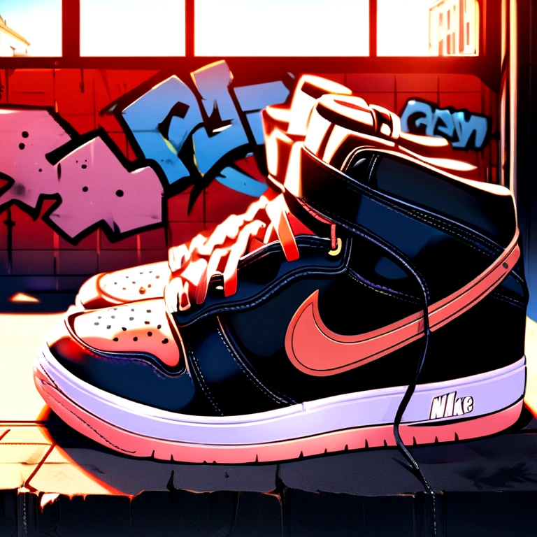 graffiti, sneakers nike, Full image, High resolution High contrast