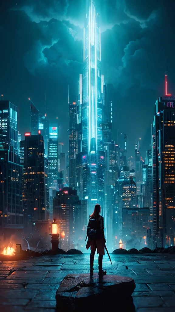 Highest quality,Fantasy,Near future,City