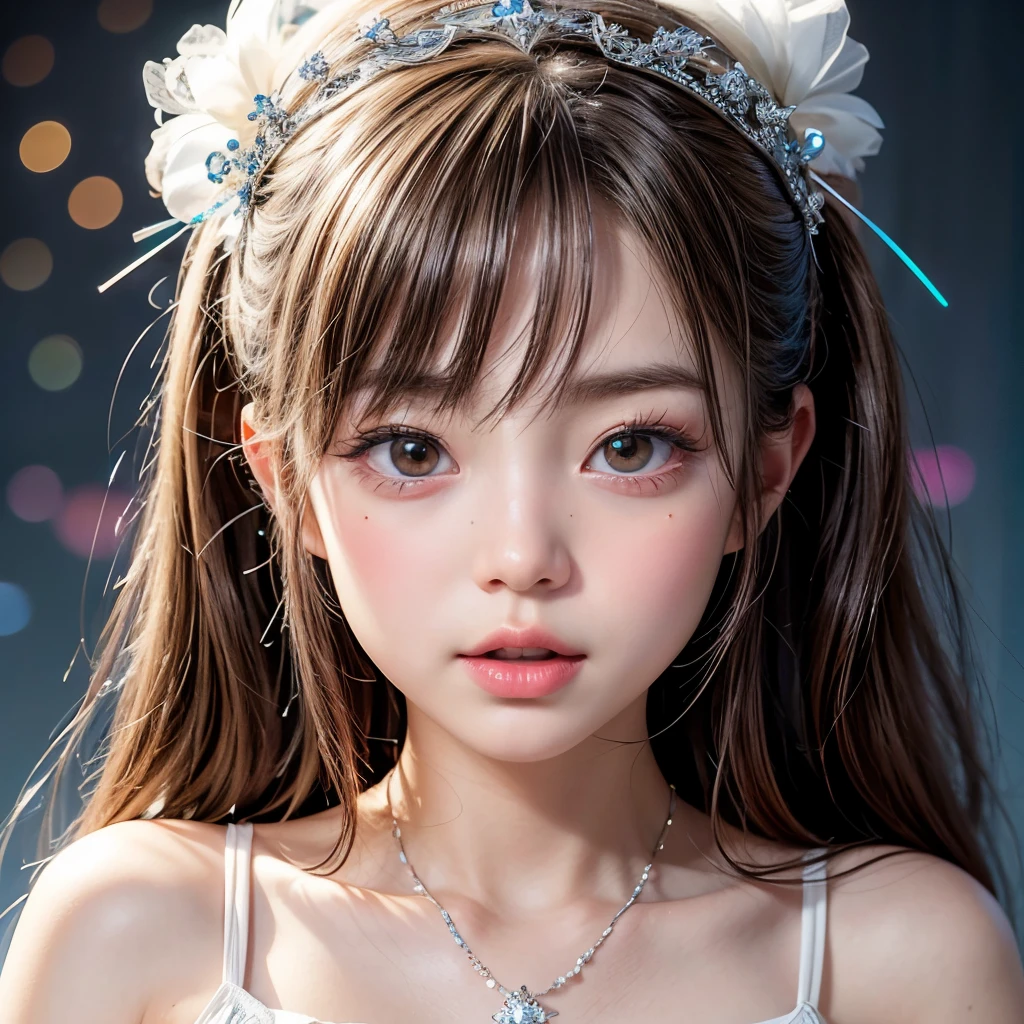 NSFW, 8k, High-level, absurd, masterpiece, best quality, primitive, very detailed CG, very detailed wallpaper, perfect lighting, Extremely detailed (((The personifying " pixy " as a Little Girl))), MysticSight, Tyndall effect, Tyndall scattering, Studio gray background with (many Dazzling RainbowColor particles BokeH:1.28), (RoundlyButts, ThighGap), (Exposed:0.4), (Assfocus with looking ahead), BREAK (NOGIZAKA face variations) Extremely Detailed very KAWAII face variations, perfect ???????, Childish, captivating gaze, elaborate detailed Eyes with (sparkling highlights:1.28), long eyelashes、Glossy RED Lips with beautiful details, Coquettish tongue, Rosy cheeks, Radiant PearlSkin with clear transparency . { (Dynamic LifeLike expressions:1.4) | :d) }, (large eyes:-1) .