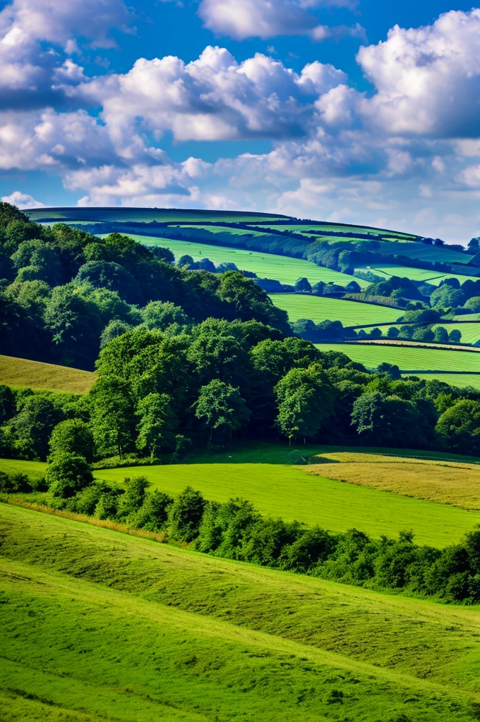 Original landscape，Sky and clouds，Tyndall effect，A country road，Colorful hot air balloon，High quality desktop wallpaper, Verdant forest, Detailed field properties, Beautiful English countryside, Stunning scenery, Rolling Hills, Landscape Wallpaper, Lush countryside, Green forests, Stunning scenery, Green fields in the background, High quality wallpaper, Beautiful wallpapers，Ultra high quality，Ultra HD，Ultra-high resolution