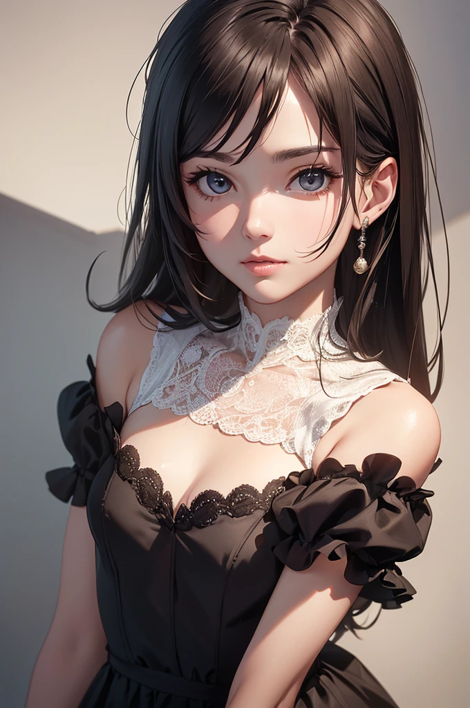 Highest quality, masterpiece, Ultra-high resolution, (Realistic: 1.4), (see off: 1.4), (see off: 1.4), Don't look at the camera, RAW Photos, One Girl, Black Hair, (Straight Bob: 1.4), (Patsun: 1.4), bangs, smile, Shiny skin, Dramatic lighting, Neat, T-Shirts, Whitesummer sweater, (big: 0.9), garden