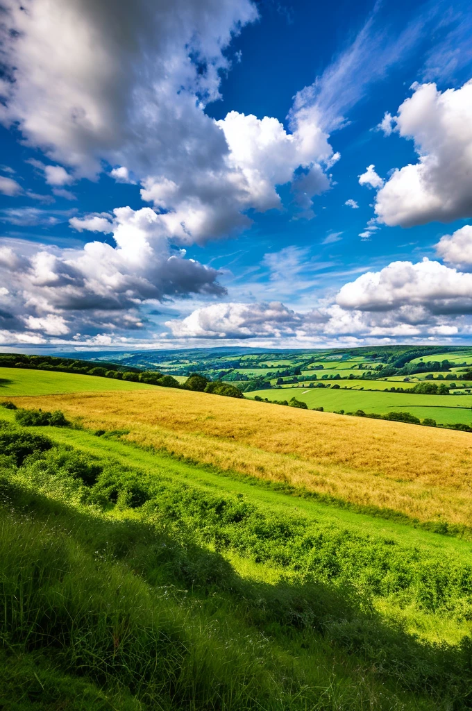Original landscape，Sky and clouds，Tyndall effect，A country road，Colorful hot air balloon，High quality desktop wallpaper, Verdant forest, Detailed field properties, Beautiful English countryside, Stunning scenery, Rolling Hills, Landscape Wallpaper, Lush countryside, Green forests, Stunning scenery, Green fields in the background, High quality wallpaper, Beautiful wallpapers，Ultra high quality，Ultra HD，Ultra-high resolution
