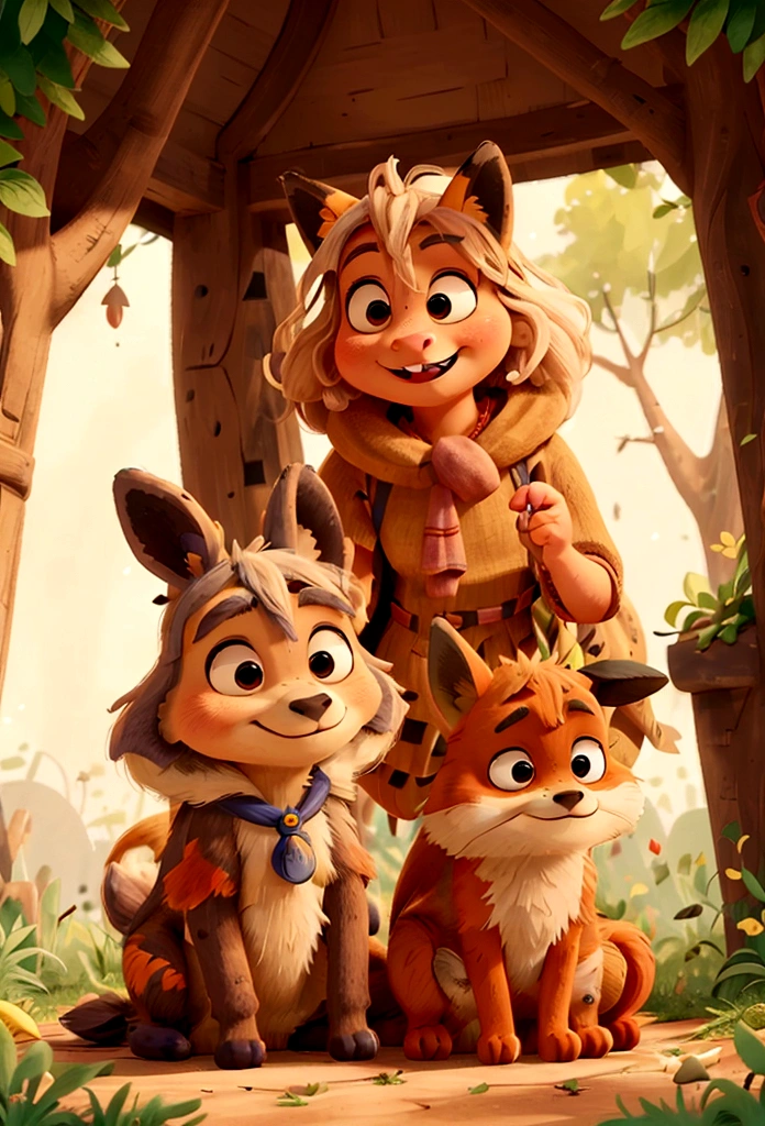 a donkey and a fox