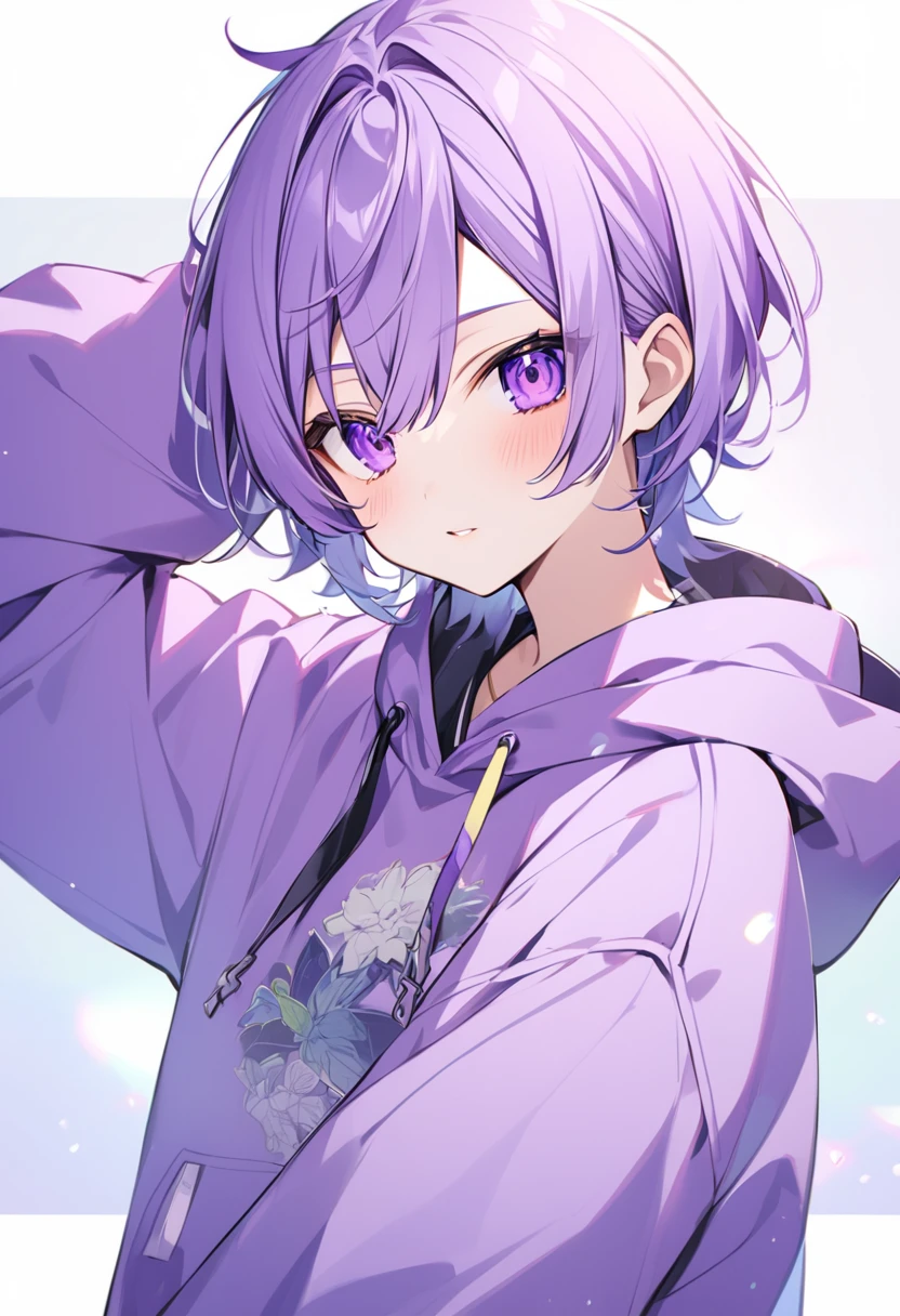 Keito。Purple Eyes。Purple hoodie