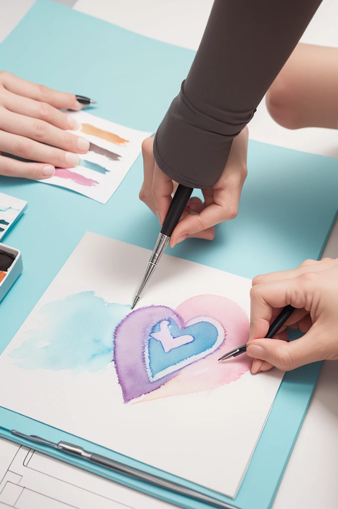 Create a logo for a veterinary doctor in watercolor with pastel colors 