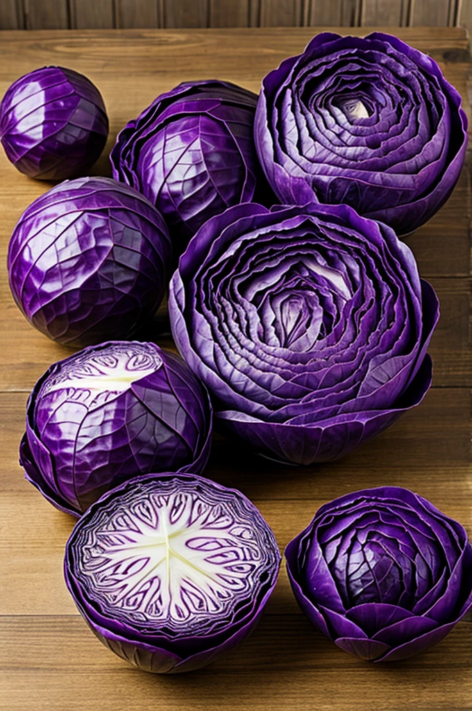 Cut purple cabbage 