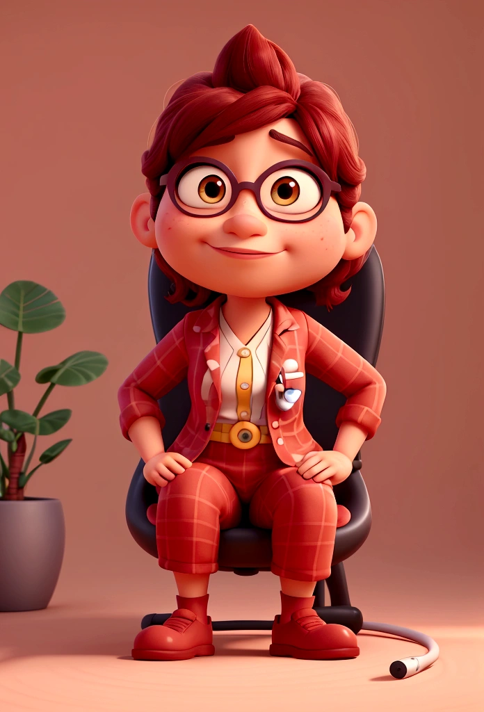 Cartoon character of a cardiologist doctor wearing Ceará shirt and stethoscope, an animated character, stylized character, animation style rendering, 3d stylized, , Stylized 3D rendering, toon render screenshot, 3d character, 3d character, Stylized 3D rendering, 3D character rendering, cartoon character, Personagem de close up, character posing, (Pixar-style) (bokeh) (best qualityer) (skin detailed) (detailed texture) (8K) (Argilla) (cinematic lighting) (sharp focus，Sit down and lift your upper body