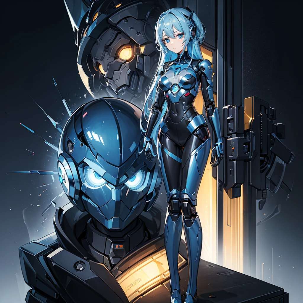 (masterpiece:1.2) (((32k))),(((Highest quality))), masterpiece, add_detail best quality, 8k, high resolution, Poster, Futuristic, blue shades, robotic man, love scene between a girl and a robot, girl and robot romantic scene, girl touching the robot check, in love, romantic, human girl and male robot, girl and robot in love, kissing, hugging, emotional