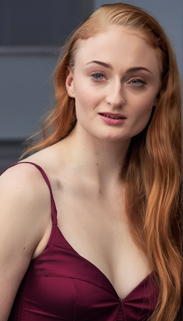 professional photography of Sophie Turner in the style of annie leibovitz, upper body hd wallpaper photograph trending on instagram 4k award winning photo 8 k detailed hyper realistic cinematic shot beautiful volumetric lighting octane render unreal engine 5 rendered with nanite canon eos r3 fujifilm x - t 30 sony alpha gw 6 0 d mark iv lens flare lights dark