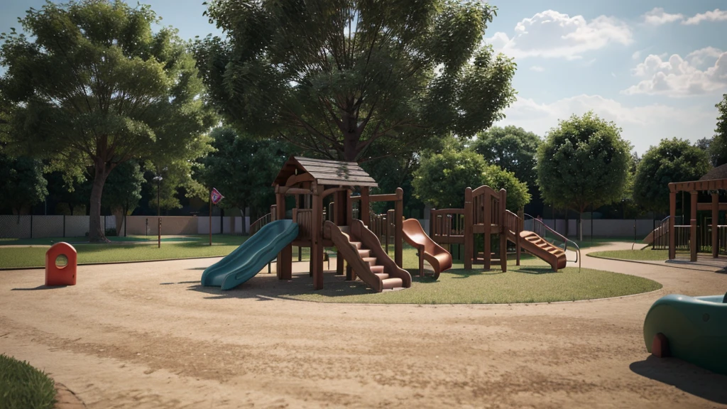 a comfortable playground for children to play, ultra realistic, 4k quality,