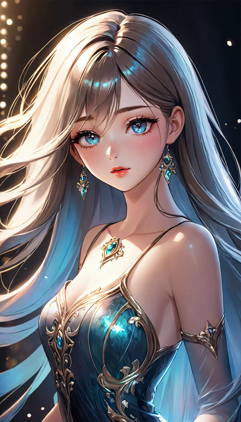 a sexy girl, beautiful detailed eyes, beautiful detailed lips, extremely detailed face and portrait, long eyelashes, delicate facial features, radiant skin, glamorous makeup, long flowing hair, hourglass figure, skimpy outfit, alluring pose, sensual expression, ethereal beauty, elegant, shimmering, cinematic lighting, dramatic shadows, vibrant colors, fantasy, digital painting, highly detailed, photorealistic, 8k, best quality, masterpiece