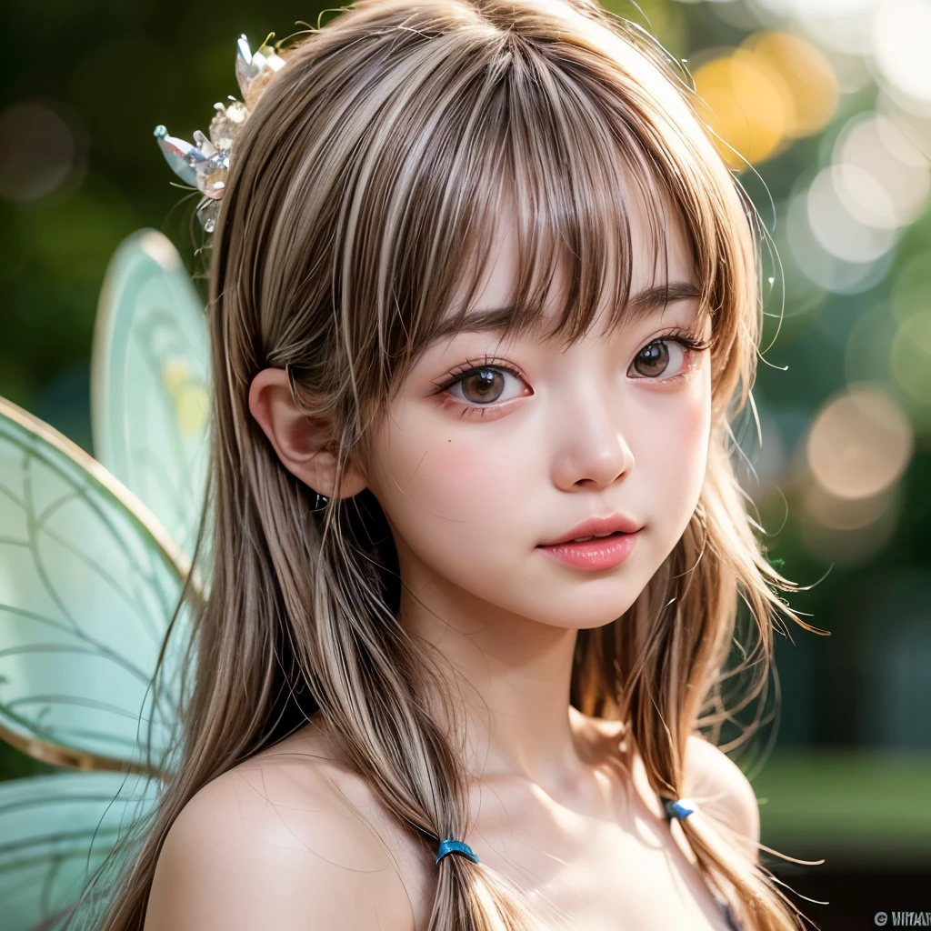 NSFW, 8k, High-level, absurd, masterpiece, best quality, primitive, very detailed CG, very detailed wallpaper, perfect lighting, Extremely detailed (((The personifying " フェアリー " as a Little Girl))), MysticSight, Tyndall effect, Tyndall scattering, Studio gray background with (many Dazzling RainbowColor particles BokeH:1.28), (RoundlyButts, ThighGap), (Exposed:0.4), (Assfocus with looking ahead), BREAK (NOGIZAKA face variations) Extremely Detailed very KAWAII face variations, perfect anatomy, Childish, captivating gaze, elaborate detailed Eyes with (sparkling highlights:1.28), long eyelashes、Glossy RED Lips with beautiful details, Coquettish tongue, Rosy cheeks, Radiant PearlSkin with clear transparency . { (Dynamic LifeLike expressions:1.4) | :d) }, (large eyes:-1) .