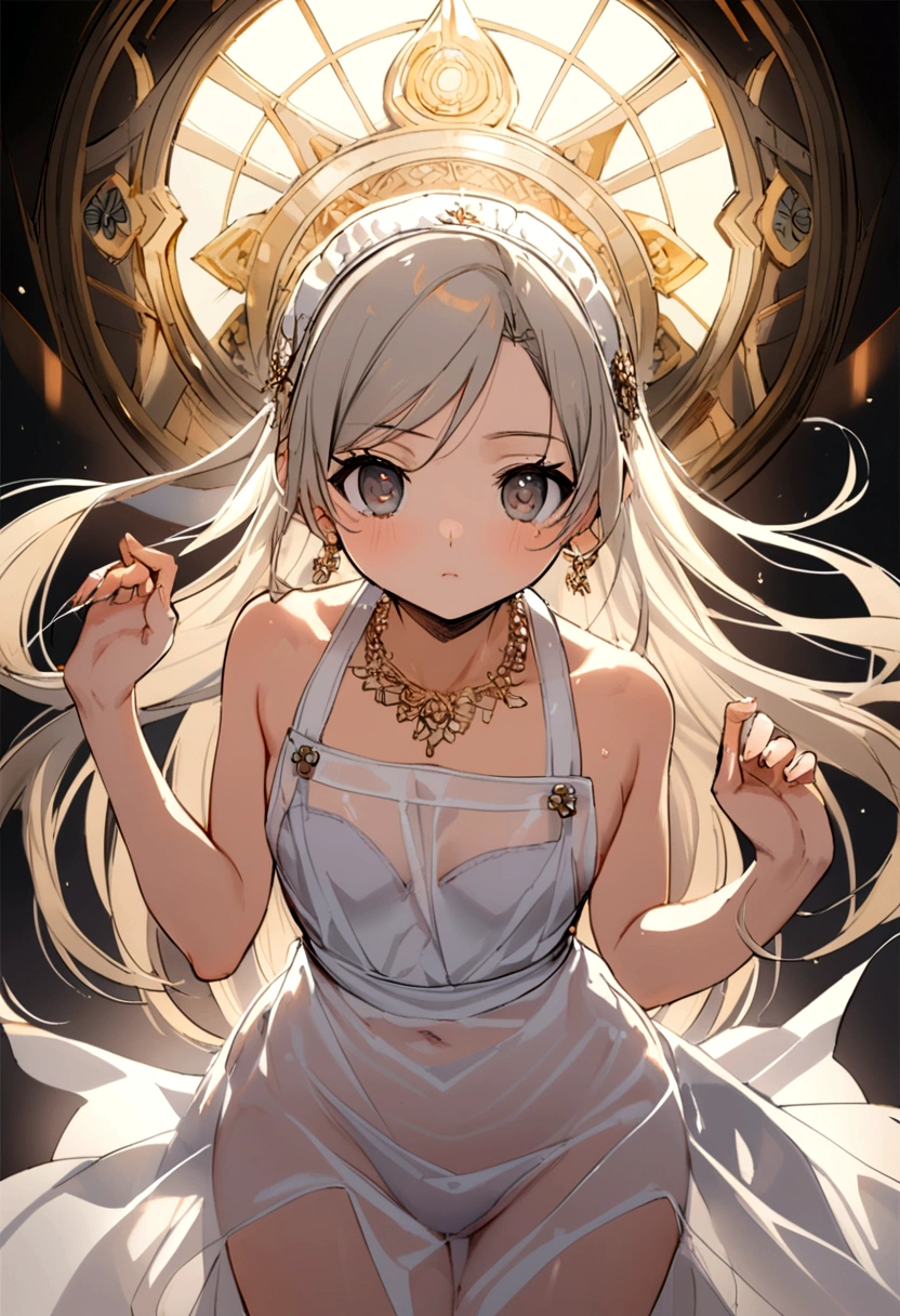 4  women wearing  aprons, age between 14 and 15 years old