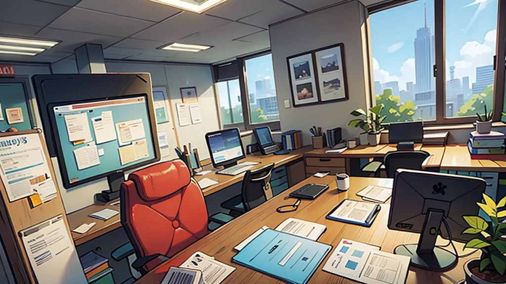 there is an office, company