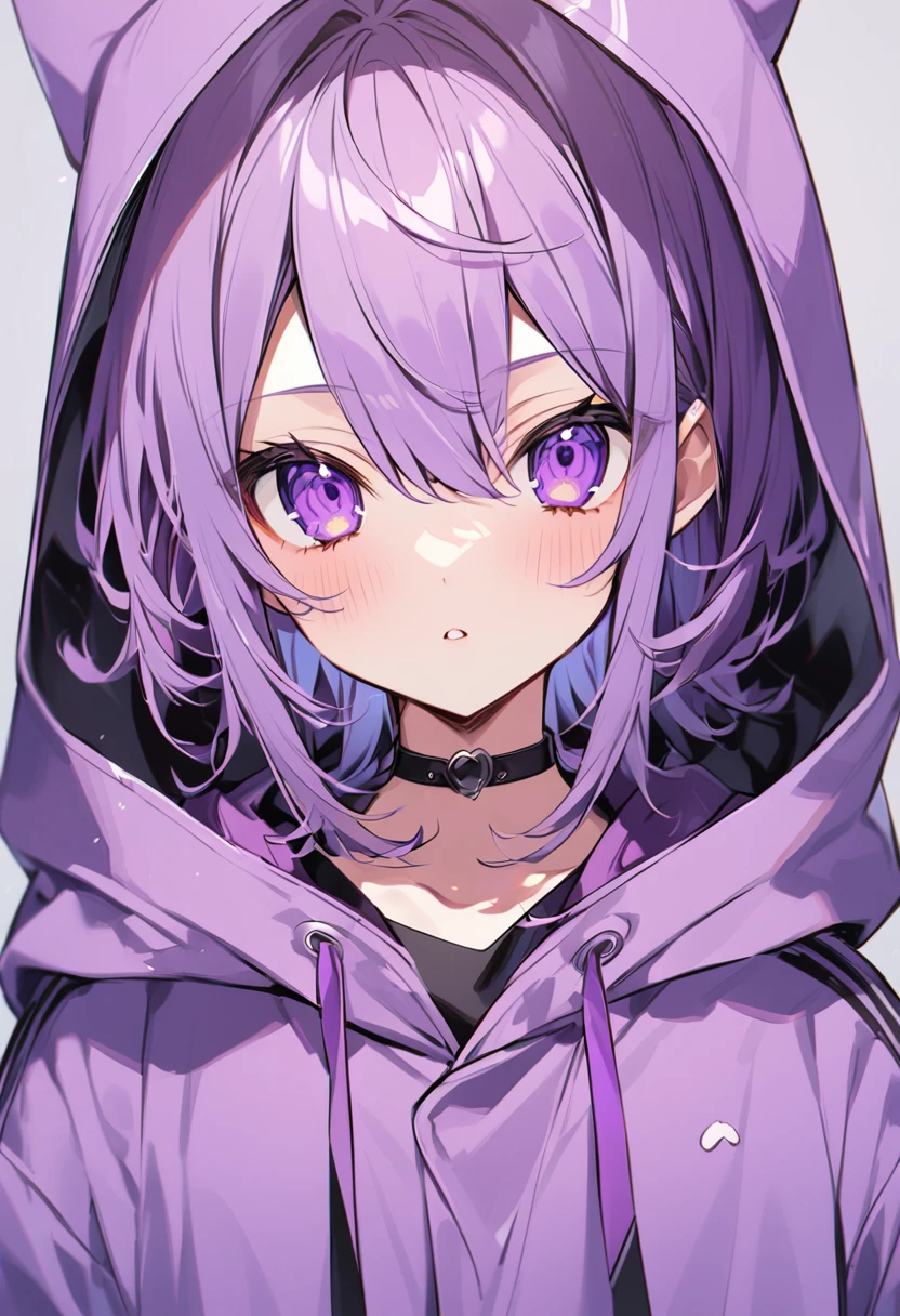 Keito。Purple hoodie。Purple Eyes