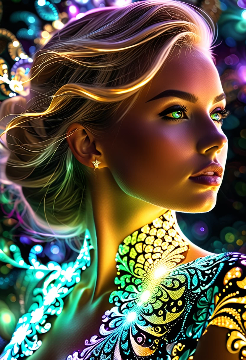 fractal,glowing,1girl,blingbling