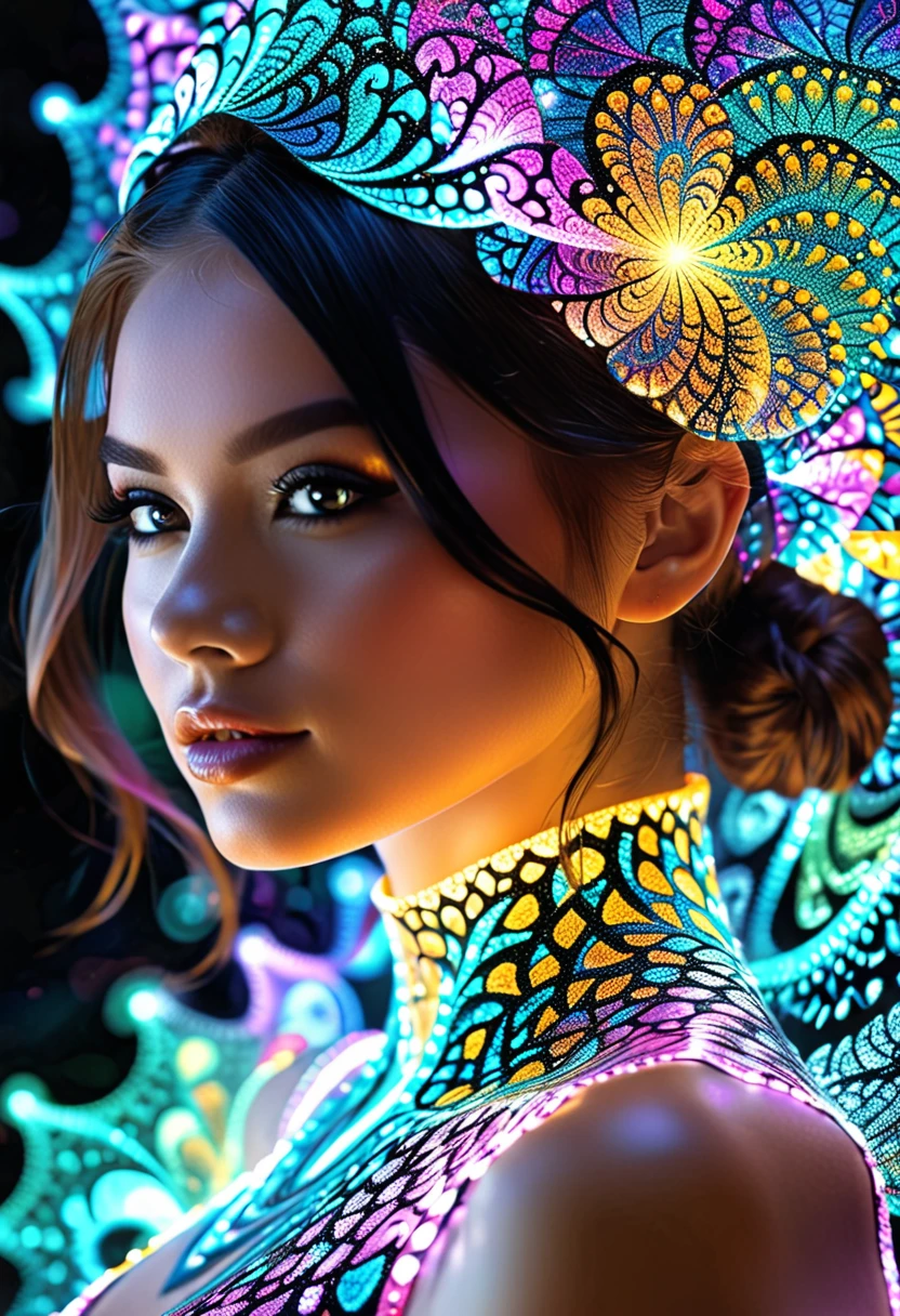 fractal,glowing,1girl,blingbling