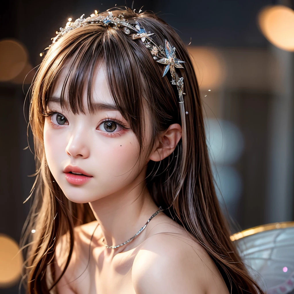 NSFW, 8k, High-level, absurd, masterpiece, best quality, primitive, very detailed CG, very detailed wallpaper, perfect lighting, Extremely detailed (((The personifying " Fairy " as a Little Girl))), MysticSight, Tyndall effect, Tyndall scattering, Studio gray background with (many Dazzling RainbowColor particles BokeH:1.28), (RoundlyButts, ThighGap), (Exposed:0.4), (Assfocus with looking ahead), BREAK (NOGIZAKA face variations) Extremely Detailed very KAWAII face variations, perfect anatomy, Childish, captivating gaze, elaborate detailed Eyes with (sparkling highlights:1.28), long eyelashes、Glossy RED Lips with beautiful details, Coquettish tongue, Rosy cheeks, Radiant PearlSkin with clear transparency . { (Dynamic LifeLike expressions:1.4) | :d) }, (large eyes:-1) .