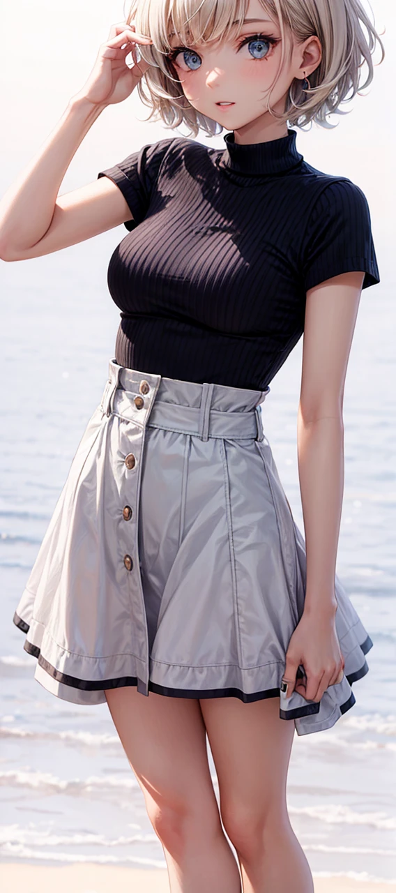 short hair woman,Very cool and cute.