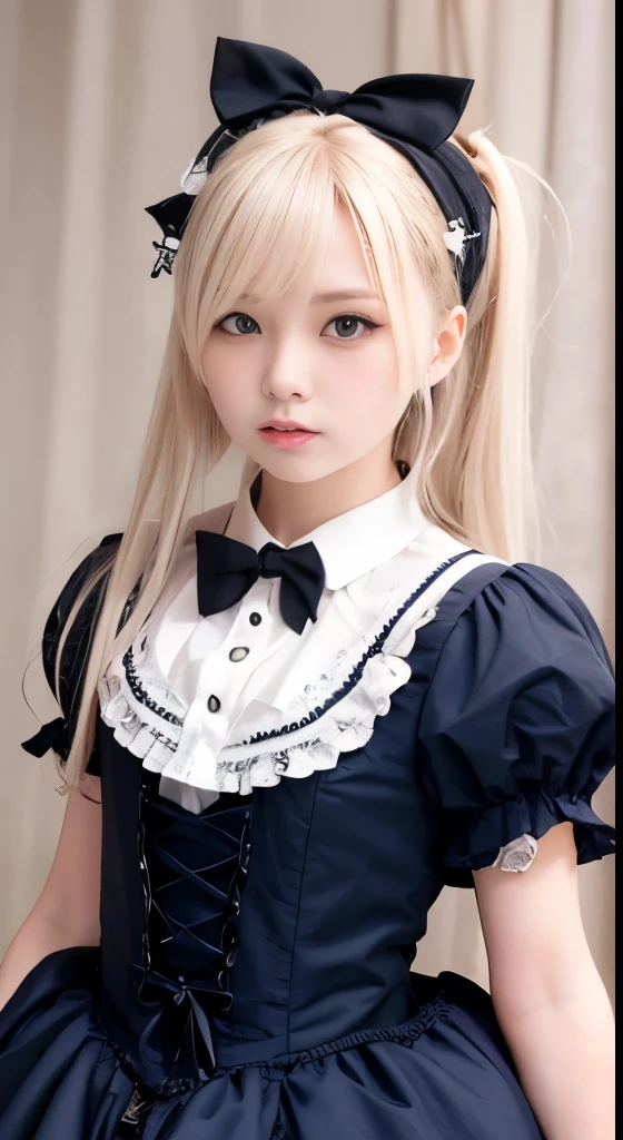 (Tabletop, Highest quality:1.2), 8K, 85mm, Official Art, RAW Photos, Absurd, Platinum Blonde Hair, (blue eyes, Lolita Fashion, Sweet Lolita, Gothic, dress:1.2), Idol&#39;s face, Upper Body, beautiful girl, Gardeniass, Copenhagen, Short sleeve, grace, Sophisticated, Gardenia, View your viewers, Film Grain, chromatic aberration, Sharp focus, Face Light, Dynamic Lighting, Cinema Lighting, Detailed face, Bokeh Background