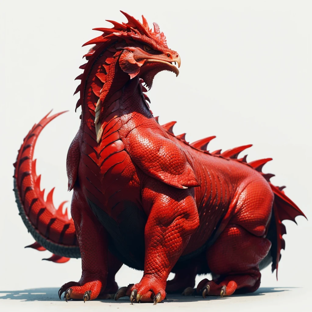 Big Animaly, chicken mixed with Lamia, reds colour skins, Grassroots background, (white background simpleks), (dragon mixed head)