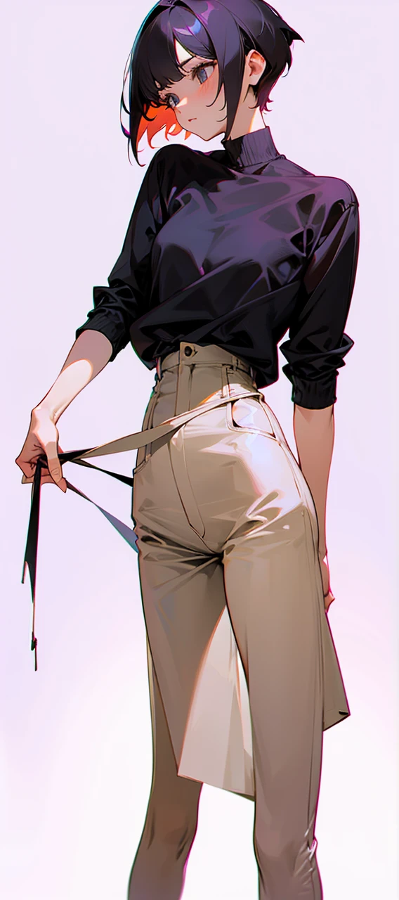 The woman had a rope wrapped around her,in a white shirt, mid body portrait, Rope bondage, full-body portraits, intertwined full body view, Full body portrait, full body close-up shot, cardboard cutout, Tighten with a rope, Full body illustration, wrapped in leather straps, 详细的full-body portraits, zoomed out full body, full-body portraits