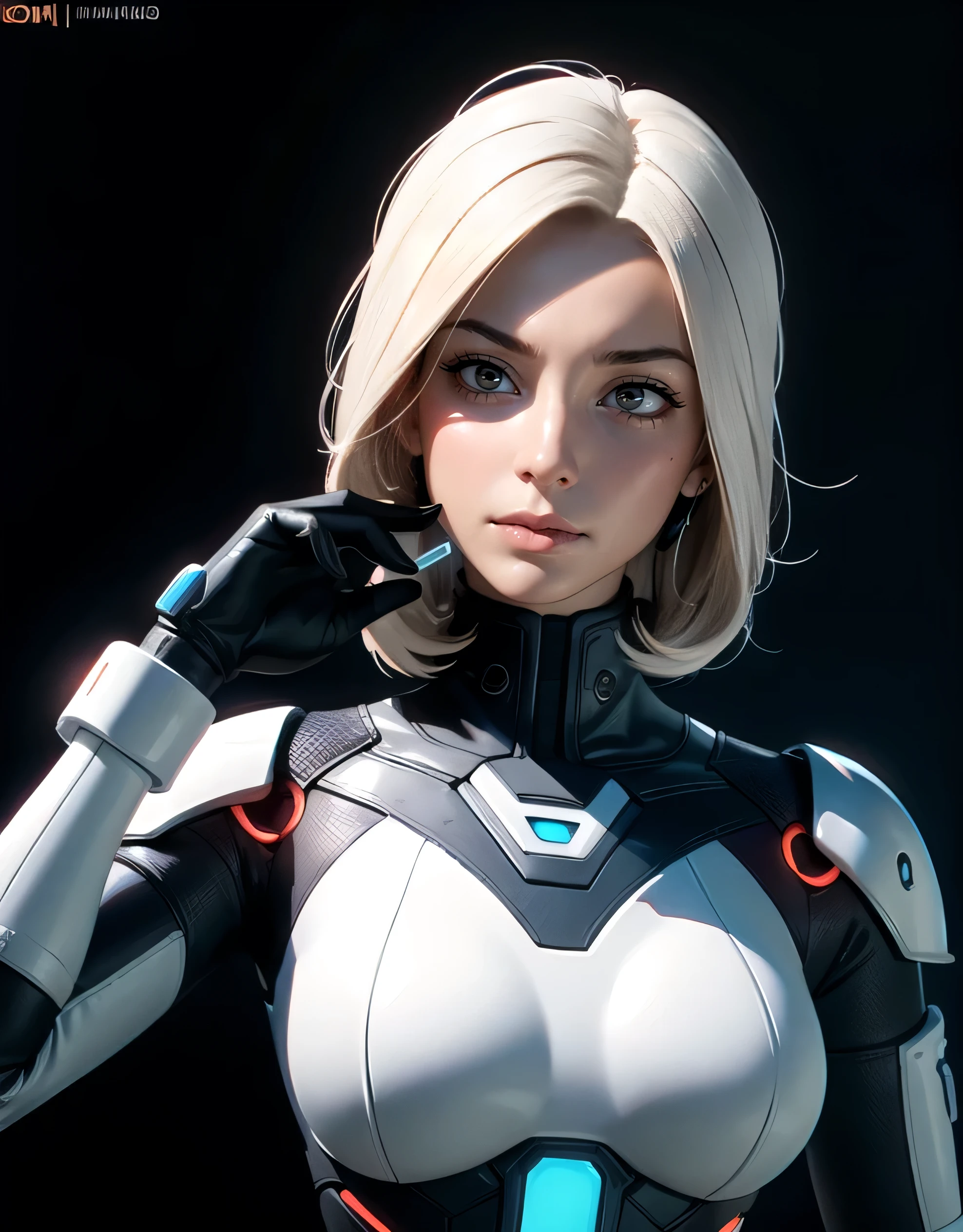 a beautiful woman in a cybernetic costume, retrofuturist, big breasts, yoga pose, canna, neon lights, the future of robotic costumes, white hair, quantum robot mascara, megaman mask, robot face cables and screws, (best quality,4k,8k,highres,masterpiece:1.2),ultra-detailed,(realistic,photorealistic,photo-realistic:1.37),concept art,sci-fi,vibrant colors,dramatic lighting