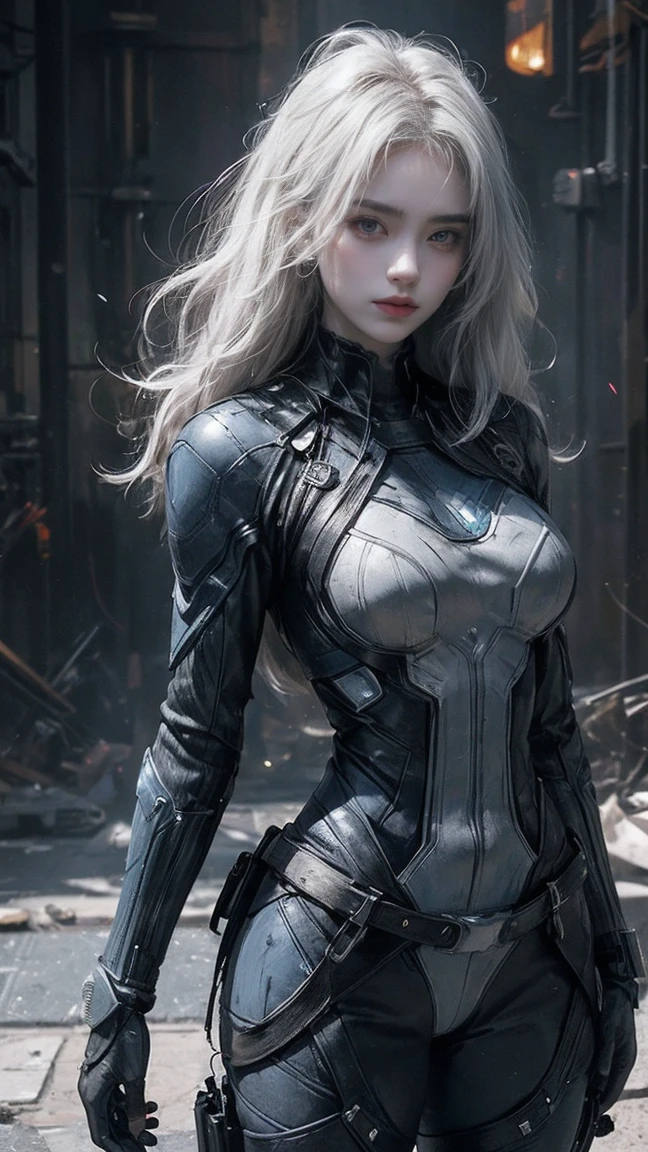 (1girl:1.3), solo, __body-parts__, official art, unified wallpaper 8k, super detailed, beautiful and aesthetic, beautiful, masterpiece, best quality, raw, masterpiece, super beautiful photo, best quality, super high resolution, photorealistic realism, sunlight, full-length portrait, amazing beauty, dynamic pose, delicate face, bright eyes, white hair ((rear view)), she wears a futuristic Captain America costume, blue color scheme, (hand a shield), Capital A on the chest, very detailed abandoned warehouse background, detailed face, detailed complex busy background, dirty, gorgeous, milky white, very detailed skin, realistic skin details, visible pores, sharp focus, volumetric mist, 8k uhd, SLR camera, high quality, film grain, light leather, photorealism, lomography, huge metropolis in a future dystopia, bottom view, translucent