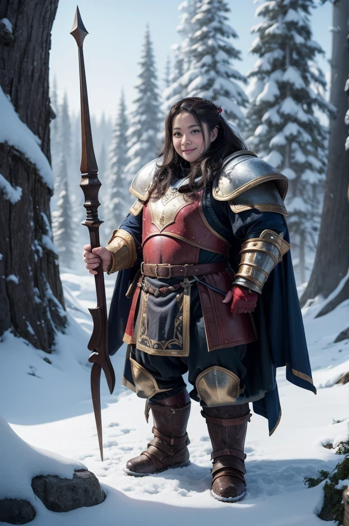 Feminine dwarf, armor, red