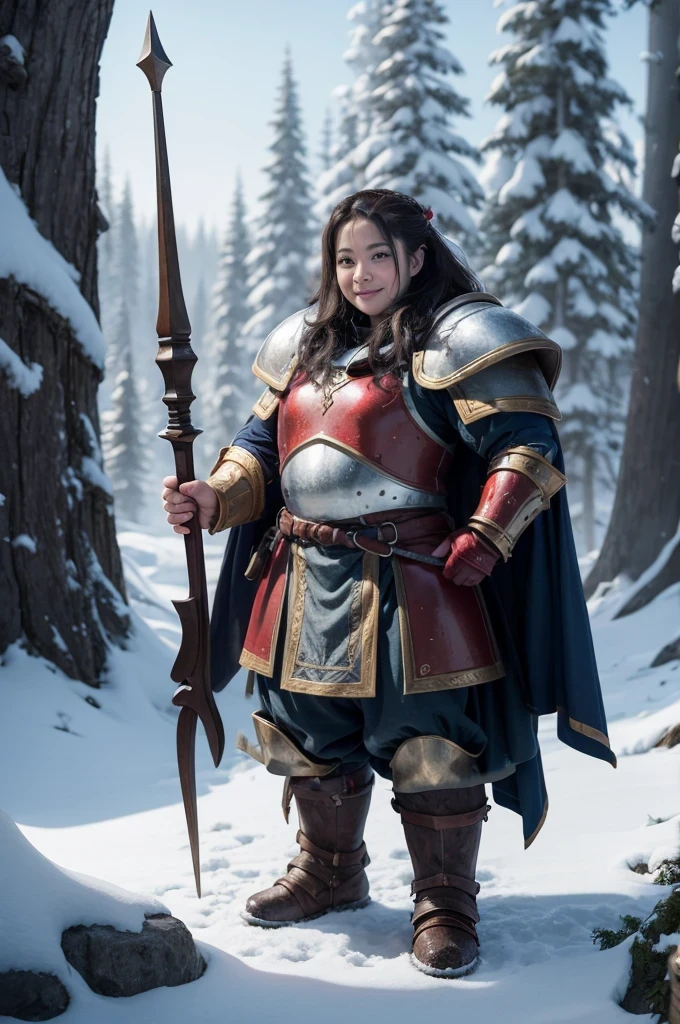 Feminine dwarf, armor, red