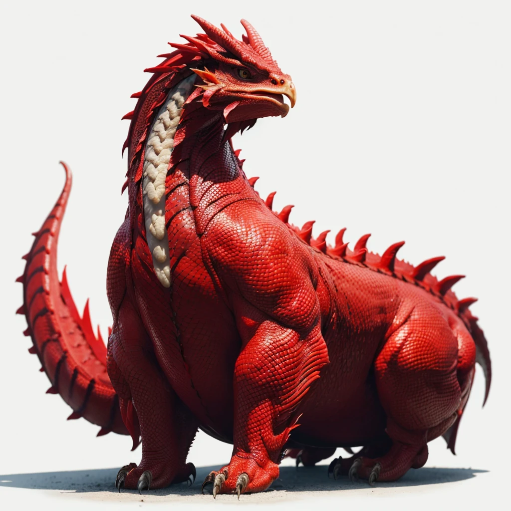 Big Animaly, chicken mixed with Lamia, reds colour skins, Grassroots background, (white background simpleks), (dragon mixed head)