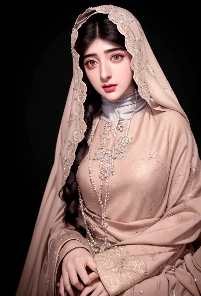 (RAW photo, best quality), (Cuteness Mawra Hocane), (realistic, photo-realistic:1.3), HIJAB OUTFITS DRESS, Hoodie, best quality of Hijab Girl, Full Hijab Dress, highly detailed Hijab, masterpiece, ultra-detailed, illustration, 1girl, upper_body, dynamic angle, world masterpiece hijabi, messy_long_hair, best qua, extremely detailed CG unity 8k wallpaper, ink, Amazing, cinematic lighting,