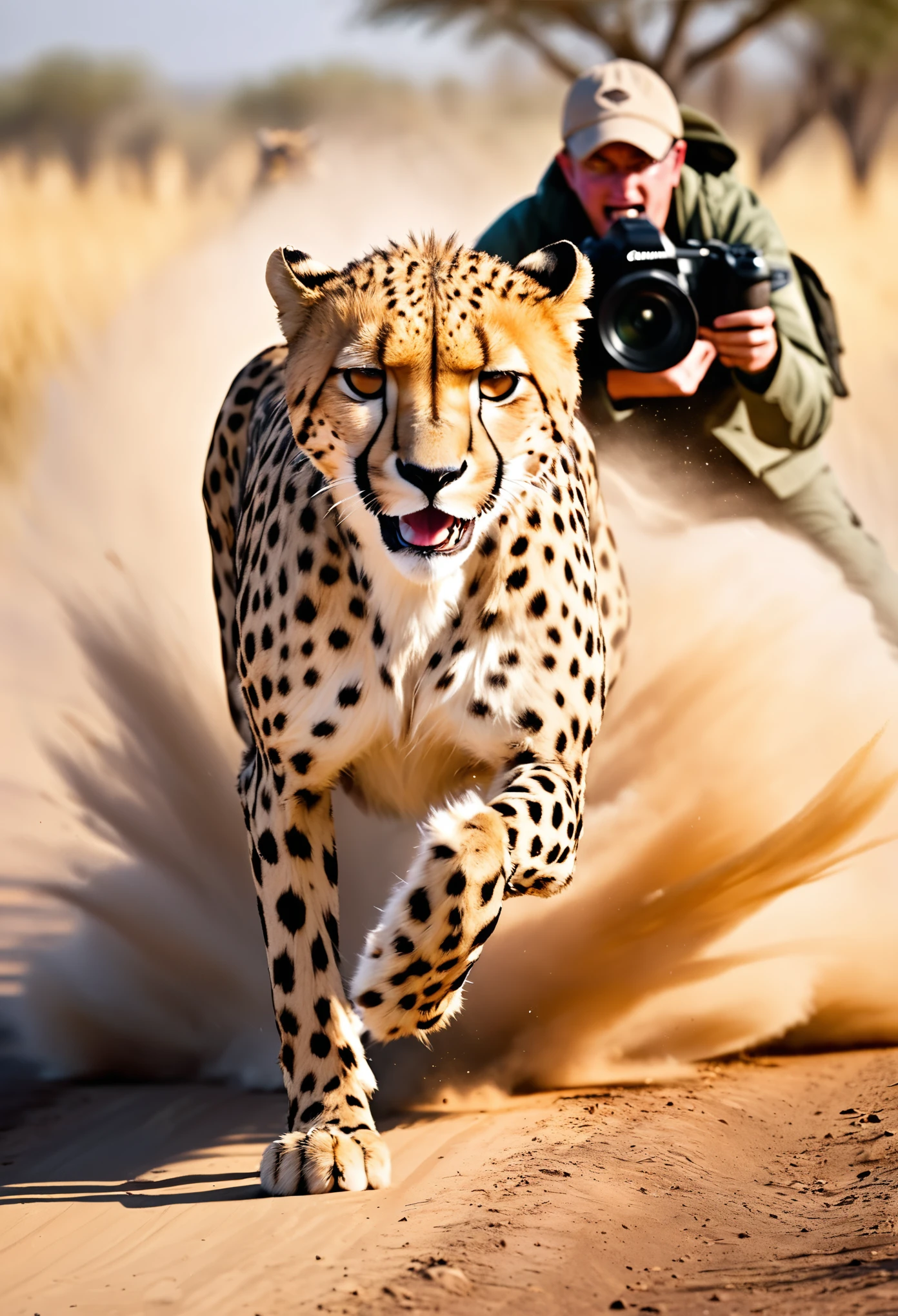 Realistic photos, RAW Photos, Cheetah attacks photographer, Powerful movements, Approaching Cheetah, Wonderful Shot