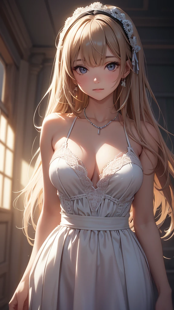 最high quality, masterpiece, High resolution, One girl, Porcelain Dress, hair accessory, necklace, jewelry, Pretty face, On the body, Tyndall effect, Realistic, Shadow Studio, Rim Light, Dual Tone Lighting, (High Definition Skins: 1.2), 8K Ultra HD, Digital SLR, Soft Light, high quality, Volumetric Light, Secretly photographed, photograph, High resolution, 4K, 8K, Background Blur,