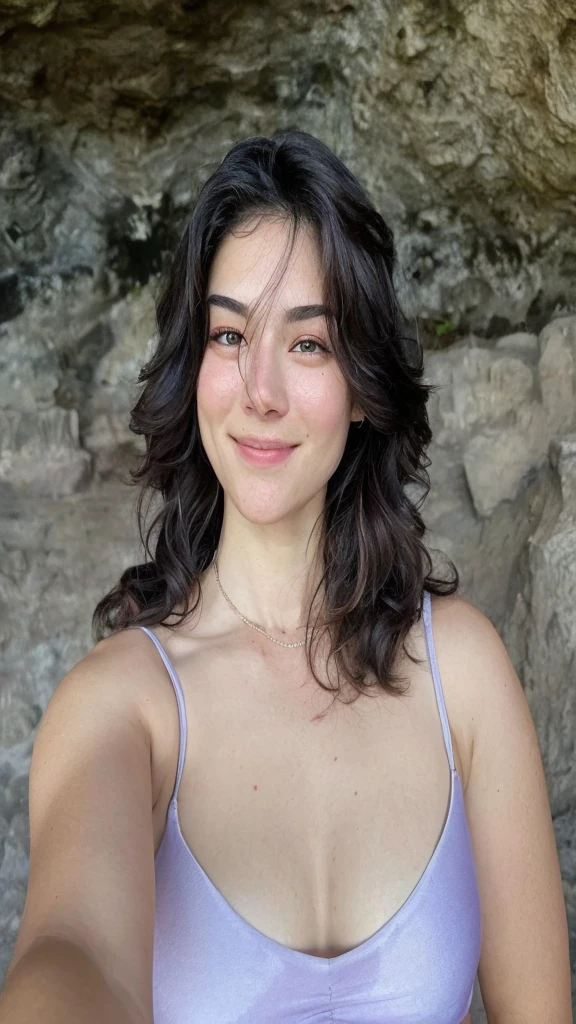A cute girl, beautiful detailed face, beautiful lips, hyperrealistic, photorealistic, female, perfect face, detailed face, 8k quality, 4k quality, high detailed skin, large breasts, high quality dim light, smile, large breast, open breast, thick thighs