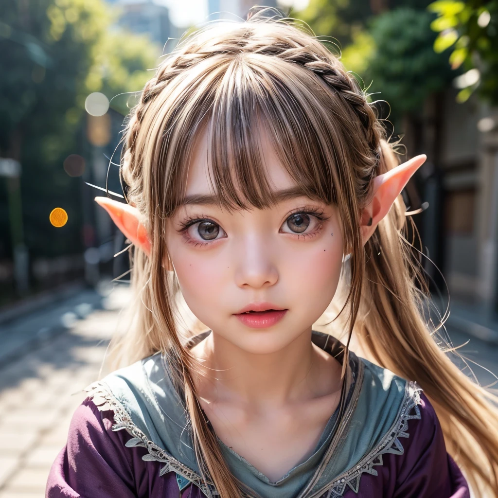 NSFW, 8k, High-level, absurd, masterpiece, best quality, primitive, very detailed CG, very detailed wallpaper, perfect lighting, Extremely detailed (((The personifying " ホビット " as a Little Girl))), MysticSight, Tyndall effect, Tyndall scattering, Studio gray background with (many Dazzling RainbowColor particles BokeH:1.28), (RoundlyButts, ThighGap), (Exposed:0.4), (Assfocus with looking ahead), BREAK (NOGIZAKA face variations) Extremely Detailed very KAWAII face variations, perfect anatomy, Childish, captivating gaze, elaborate detailed Eyes with (sparkling highlights:1.28), long eyelashes、Glossy RED Lips with beautiful details, Coquettish tongue, Rosy cheeks, Radiant PearlSkin with clear transparency . { (Dynamic LifeLike expressions:1.4) | :d) }, (large eyes:-1) .
