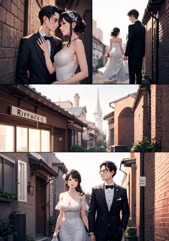 The couple is shown growing older together. 
