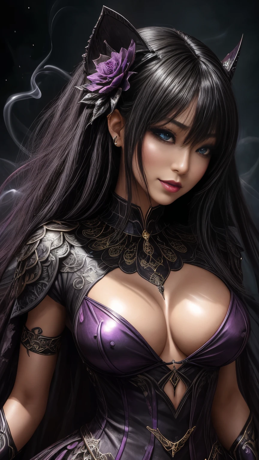 1980 年代の女性Black womenアフリカのブードゥー教ゾンビヘビーメタルバンド ..., art gelm,  アンデッドのSensualアフリカの女性パンクロックスター , Adult female (Black women, Black women, Black Africans, Dark Skin:1.1), Full body image, Portraiture, Beautiful Face, photograph, photographshoot, Curly Afro Hair, Golden Tattoos, lipstick, eyeliner, eye shadow, Beautiful Eyes,Turchin,Gustav Klimt, Very detailed, airbrush, Fascinating deep multi-colour,16K resolution, humidity, Complex, colorful,Prudent, mysterious,3D Rendering,Symmetrical face,Sensual, Iridescent, Shiny, Fantasy, guitar, Provocative, Rotten Flesh and Stitches, Monstrous, Horror, Scared, 気味のevilい, 吸Blood鬼,  Blood,  Elvira  of the Dark,  ,  Oily skin , Graves,  Blood,  Spread your legs、Noir painting of a beautiful young witch,dark purple lips, evil, evil女, smile, Black Prom Dress, She is coming to you, close, Bright Blue Eyes, Surrounded by swirling pink smoke, Genuine, High detail, Highest quality、Esoteric arachnids lady, Spider Queen Elise, League of Legends, Esoteric arachnids, Combat Stance, ( The body is made with liquid metallic paints in metallic mauve and metallic black.......、It beautifully depicts the female form.......。), length, Sharp Fangs, nature, ((前景のComplexメタリックカラー)),  (( Fluid Mechanics, The most beautiful smooth scale face makeup, Smirking expression)) - 黒ずんだBlood, Onyxia、