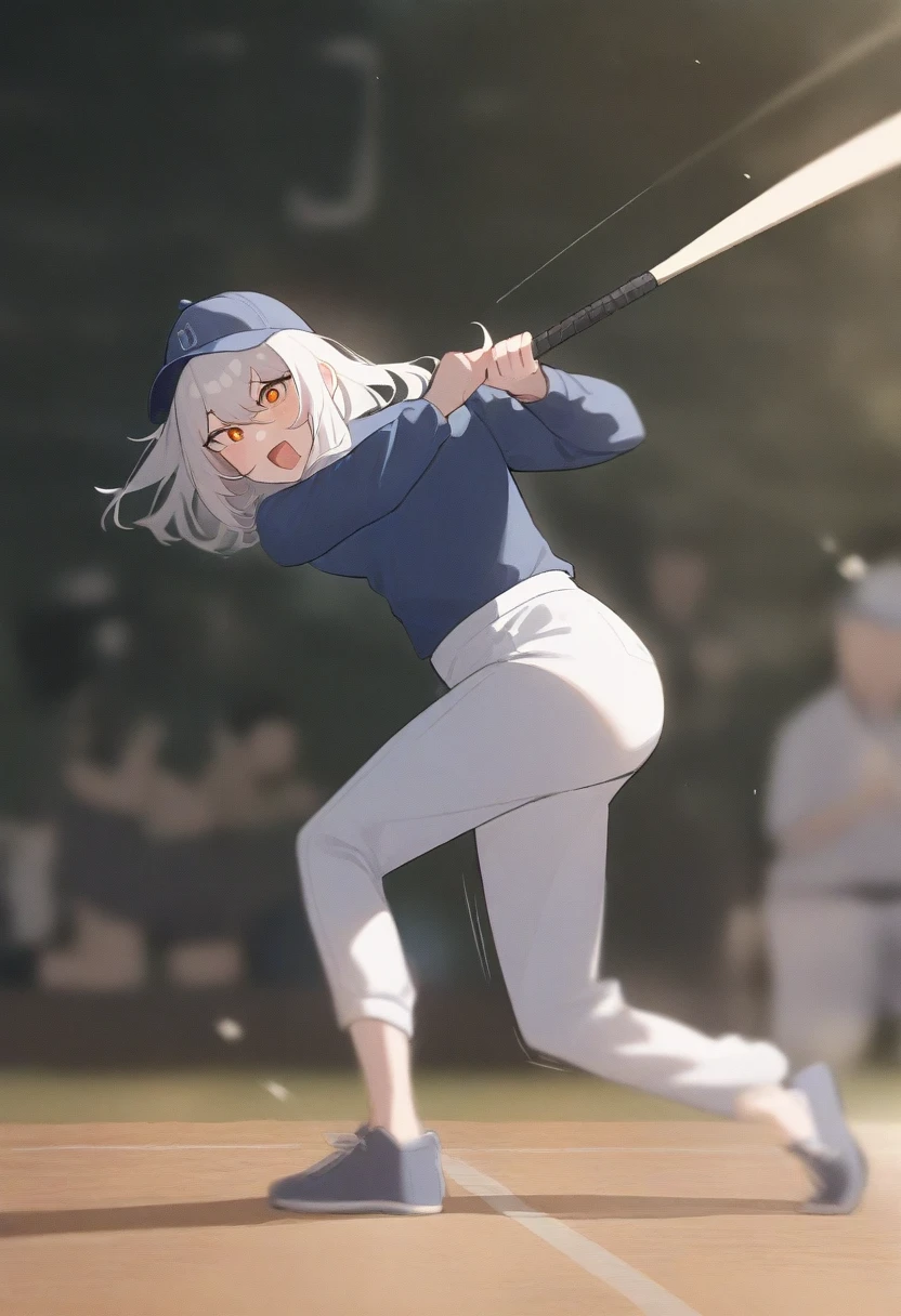 One girl, Medium chest,,
Striking stance, Baseball bat,  Speed Line, Motion Blur, Motion Lines,
From the side, Panoramic Photos, Looking to the future, Smug face, Geyser, Open your mouth,
masterpiece, Highest quality, so beautiful, Absurd