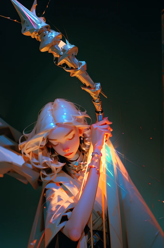There was a woman holding scissors in her hand., holding a syringe!!, holding a magic wand, Hold the scepter., holding a magic needle, holding a magic wand, holding a magic wand, holding a magic wand, holding a syringe, Holds an activated lightsaber., holding a syringe, It's a claymation character.