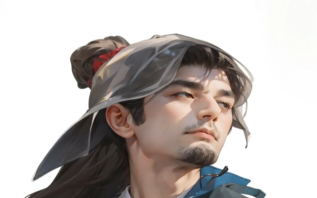 high quality, ，Meticulous portrayal，Clear structure，Clear structure的，Precise construction，Looking up，Middle-aged man，Bearded