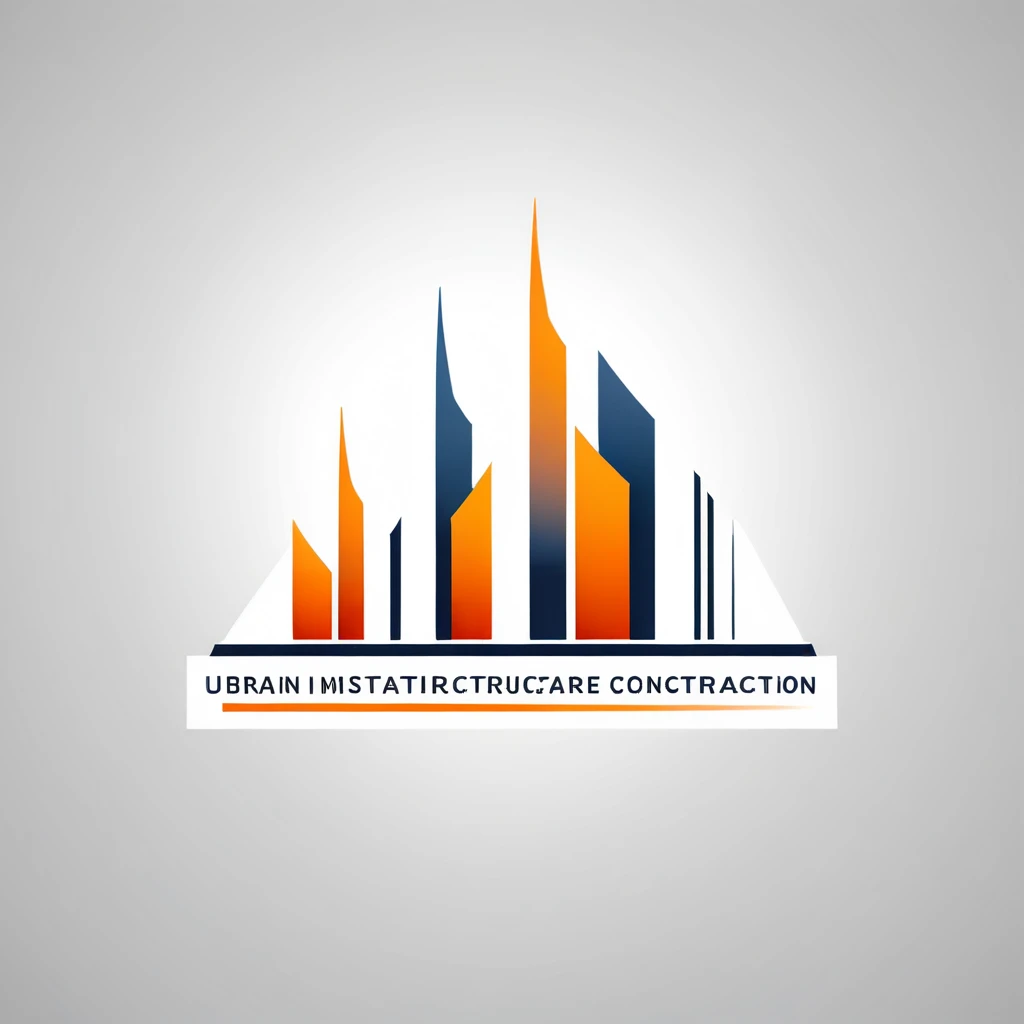 Logo for urban infrastructure contracting and construction projects，White background，Minimalist logo symbolizing architecture, Vector Style,  