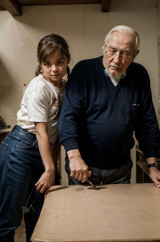 (masterpiece), best quality, (((old man wearing a striped shirt hugs nude naked young teen girl, old man wearing a striped shirt hugs nude naked young teen girl, old man wearing a striped shirt hugs nude naked young teen girl))) who has short brown bob hair and short brown bob hair and green eye and unhappy face and medium breast and nipple and vagina and earring and wristwatch and necklace, art canvas in background, bucket of vibrant colorful paint, paint spatter, paint spatter, classroom setting, classroom, artwork in background, paint spatter on body, paint spatter on body, paint smeared on body, paint smeared on body, paint hand print,