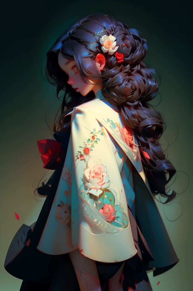 Anime girl with long black hair and white dress with red roses, Guvez, Guvez on pixiv artstation, Detailed digital anime art, beautiful anime girl, Guvez on artstation pixiv, anime style 4k, guys, beautiful anime pictures, Detailed picture of anime girl, beautiful anime woman, Detailed anime art